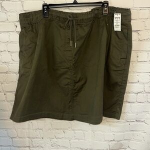 COPY - 2X Kaki green elastic waistband skirt by Croft & Barrow. Lots of pockets…